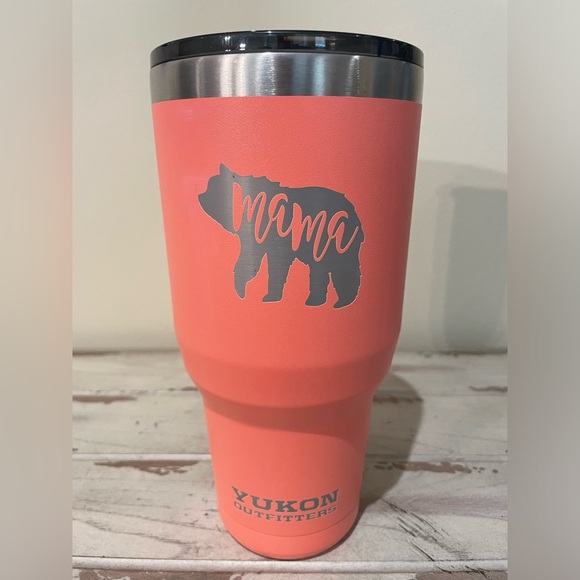 Yukon Outfitters Insulated Powder Finish Freedom Tumbler, 40 oz, Coral Mama Bear - Picture 1 of 4